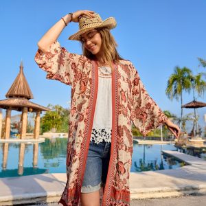 Marsala Kimono - S, Coral